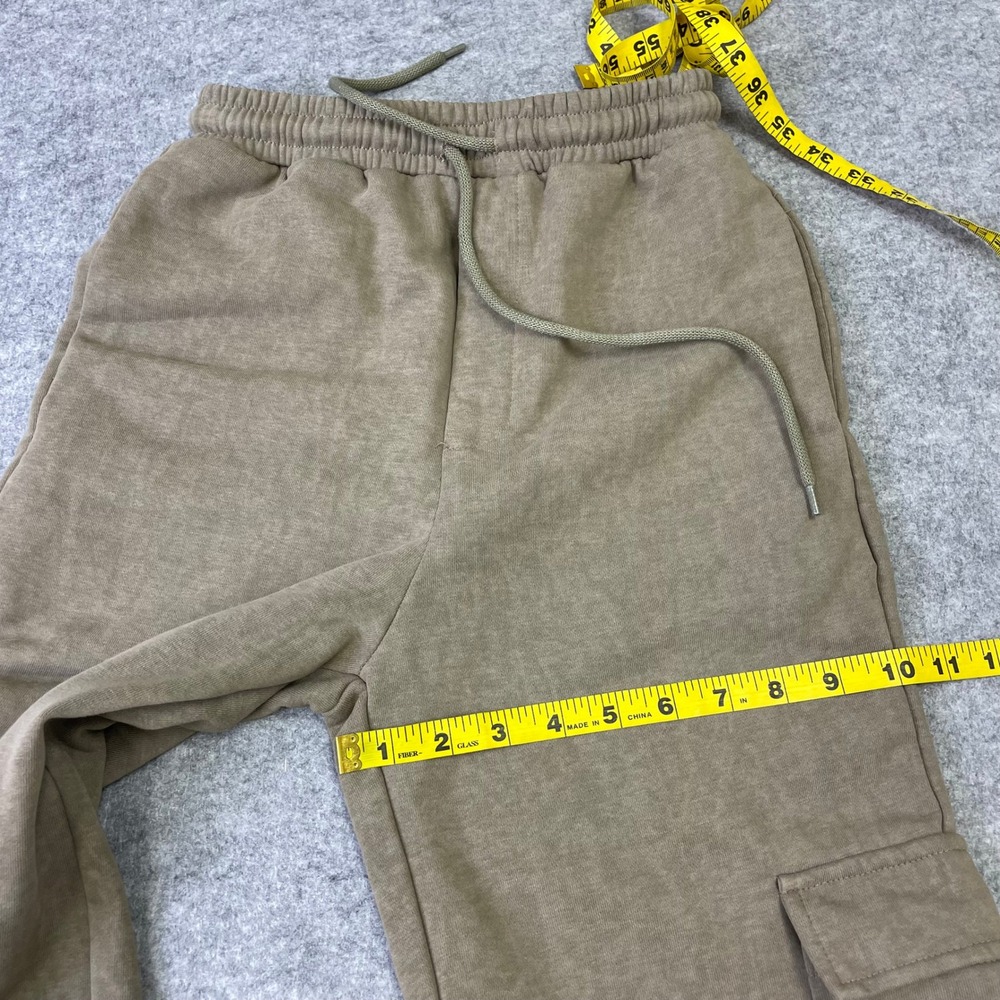 Mii Design By Korea Cargo Sweatpants S Wide Leg Joggers Olive Tan - Picture 15 of 16
